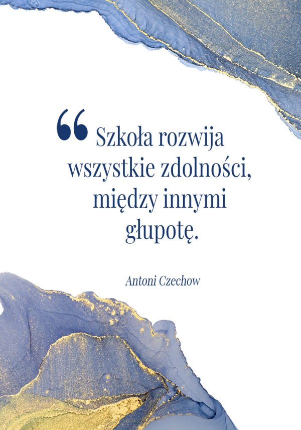 Plakat z sentencją i abstrakcją