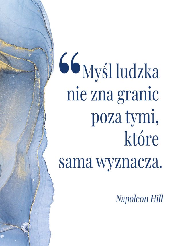 Plakat z sentencją o myśleniu człowieka