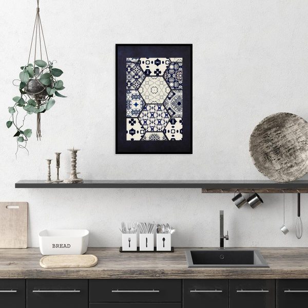 Plakat z sześciokątami