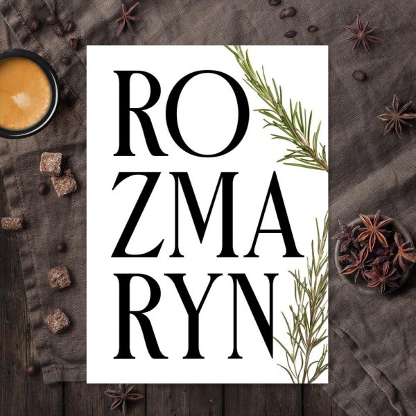 plakat zielarski z rozmarynem