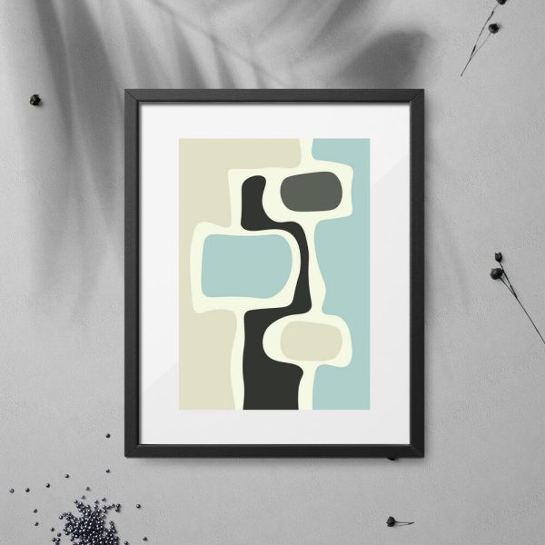 Plakaty z pastelową abstrakcją w turkusie