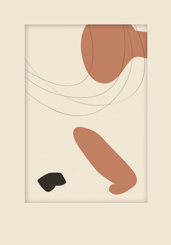 Plakat z beżową abstrakcją