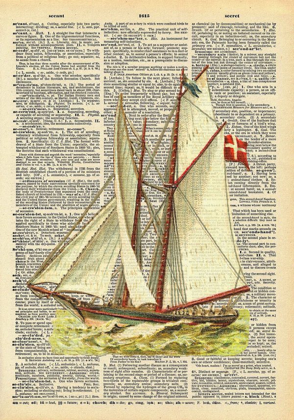 Plakat z motywem żaglowca