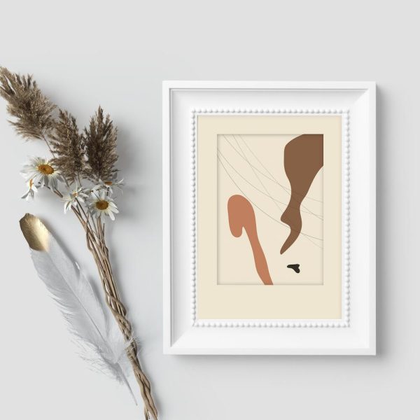 Plakat z plamami i nitkami