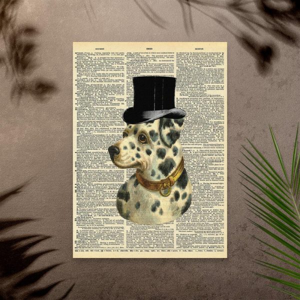 Plakat z psem w kapeluszu