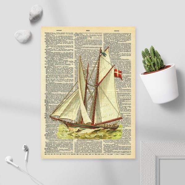Plakat z żaglowcem na oceanie