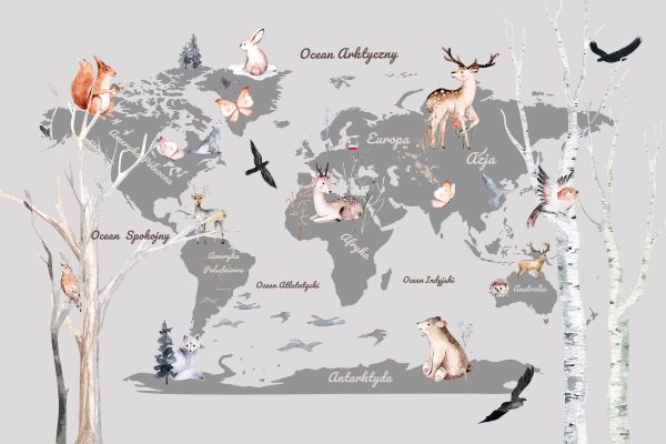 Tapeta mapa i drzewa