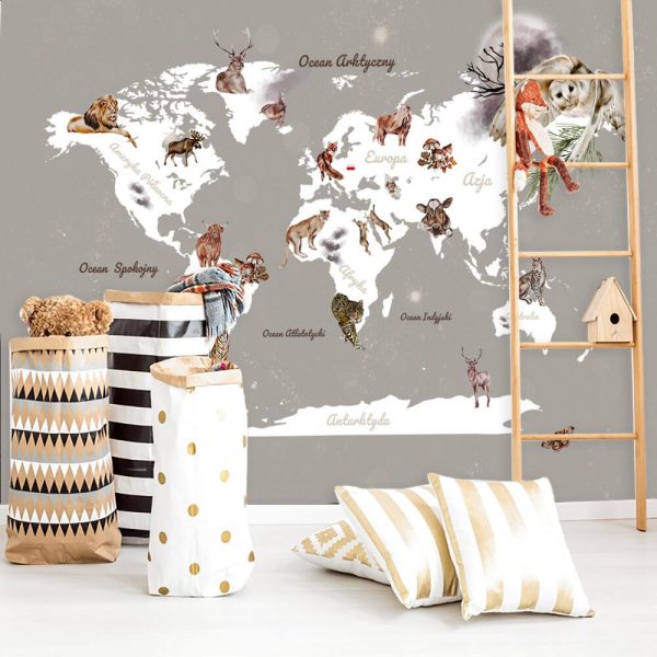 Tapeta z lądami i oceanami na ziemi