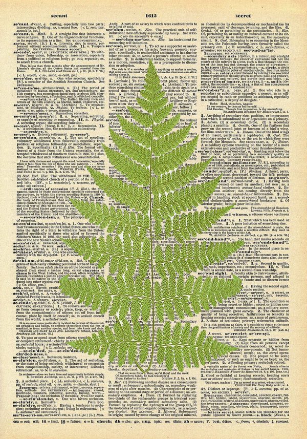 Plakat z drukiem i rośliną