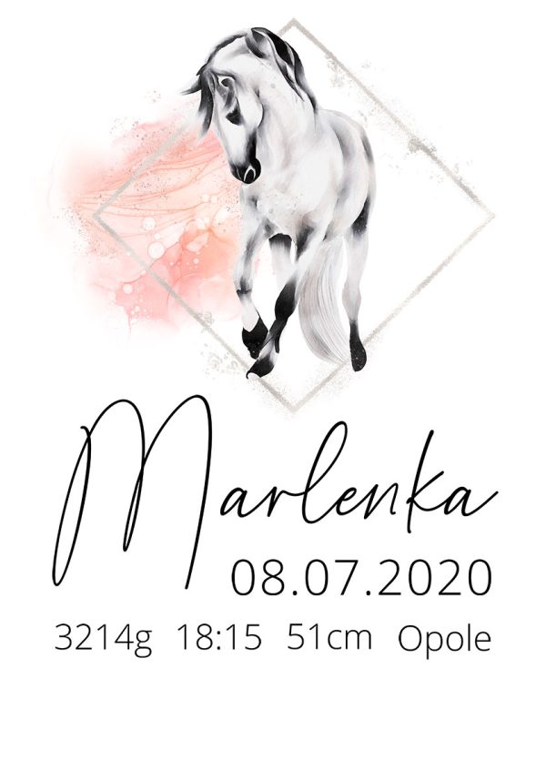 Plakat z metryczką dla Marlenki