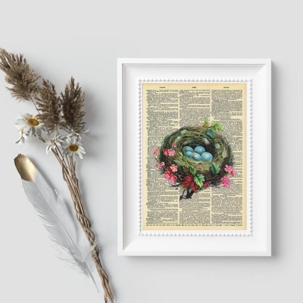 Plakat z niebieskimi jajkami