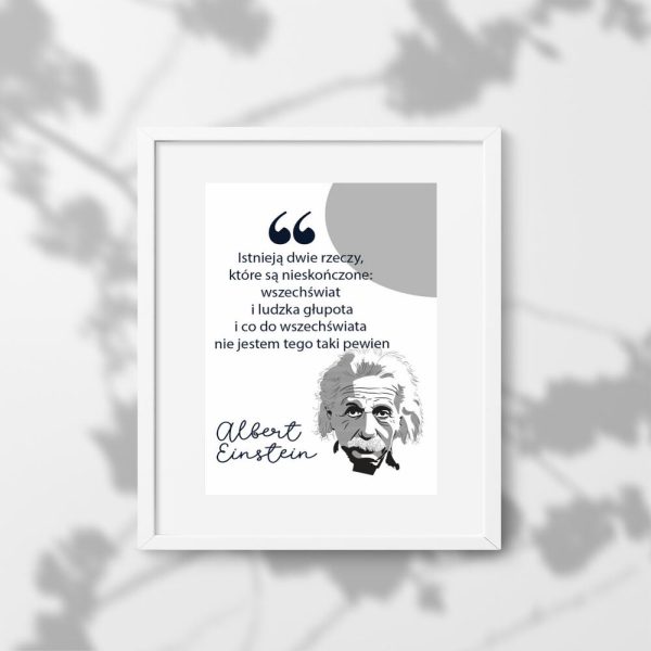 Plakat z portretem Alberta i rzeczach nieskończonych