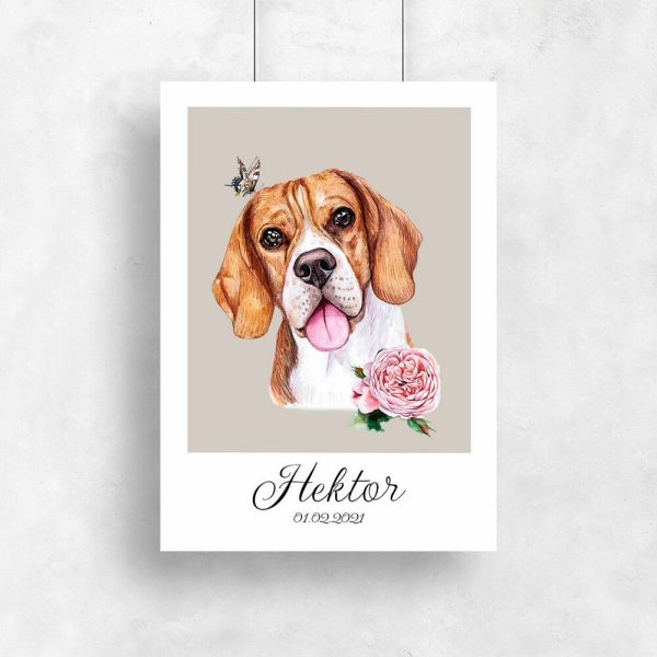 plakat z psem beagle