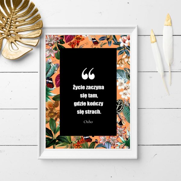 Plakat z sentencją o życiu