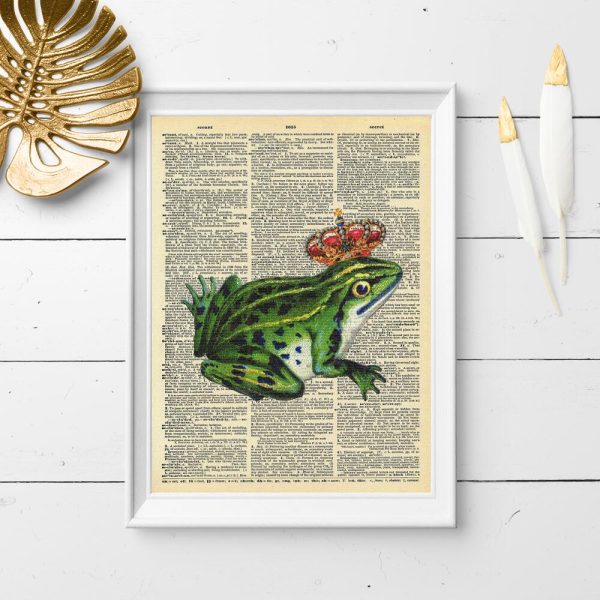 Plakat z zieloną żabą