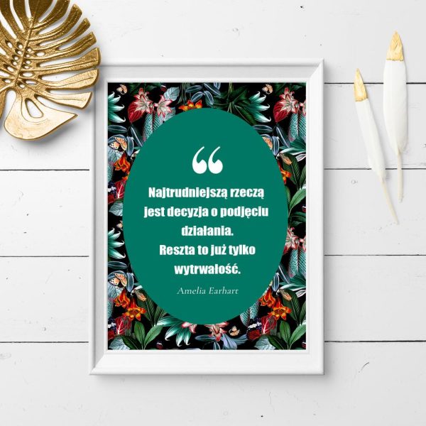 Plakat z życiową dewizą