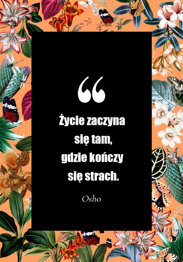 Plakat: życie zaczyna się tam, gdzie kończy się strach