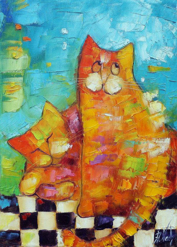 Obraz z dwoma kotami huncwotami