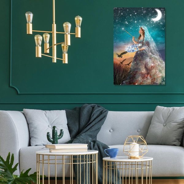 Obraz z konstelacjami gwiazd na niebie