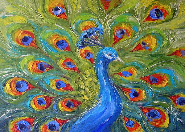 Obraz z motywem pawia