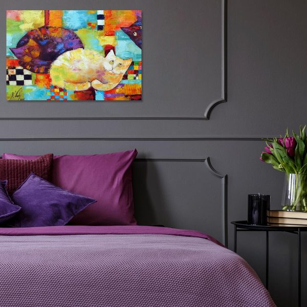 Obraz z odpoczywającymi kotami