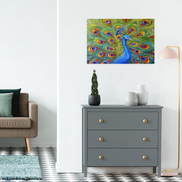 Obraz z pawiem i ogonem