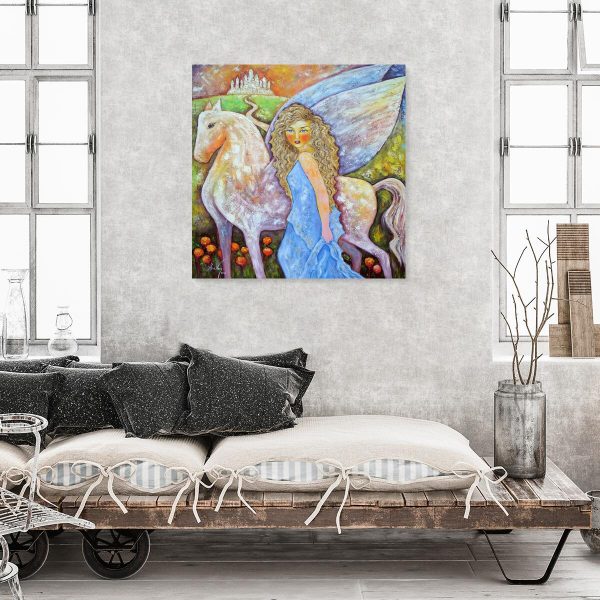 Plakat z koniem i dziewczyną