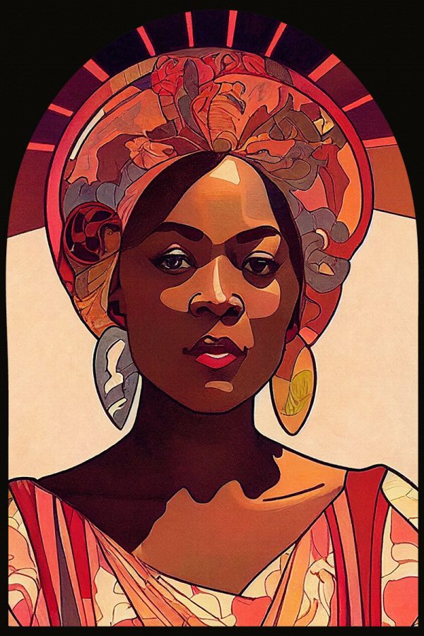 Obraz pionowy z kobietą