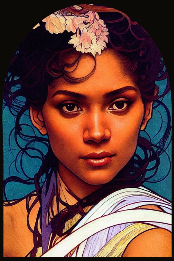 Obraz z młodą dziewczyną