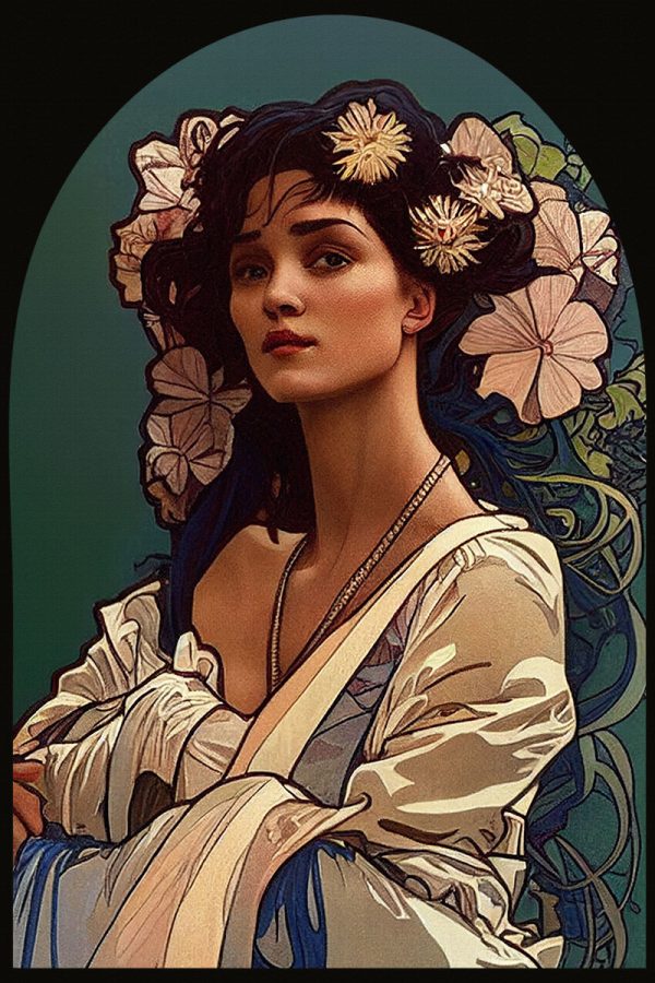 Obraz z portretem japońskiej dziewczyny