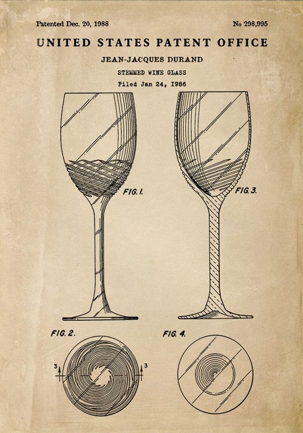 Plakat kieliszek na nóżce - patent