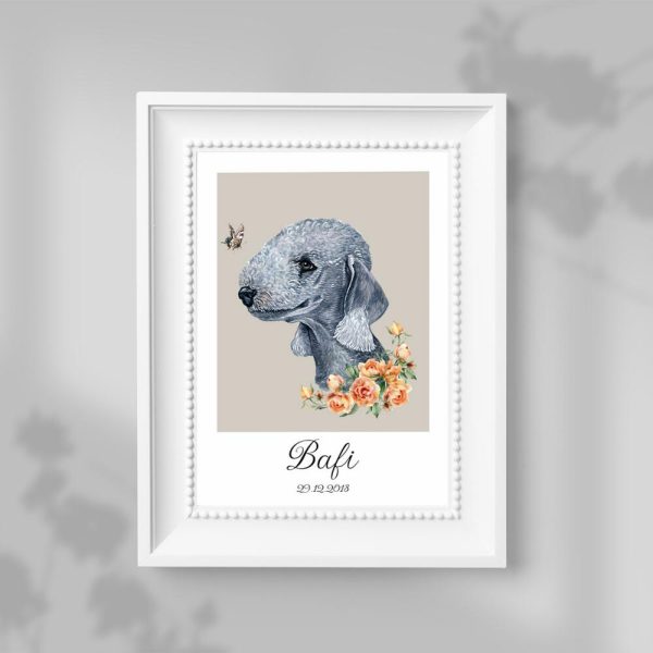 plakat z bedlingtonem terrierem