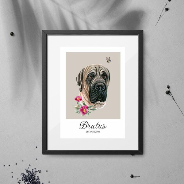 Plakat z metryczką dla psa