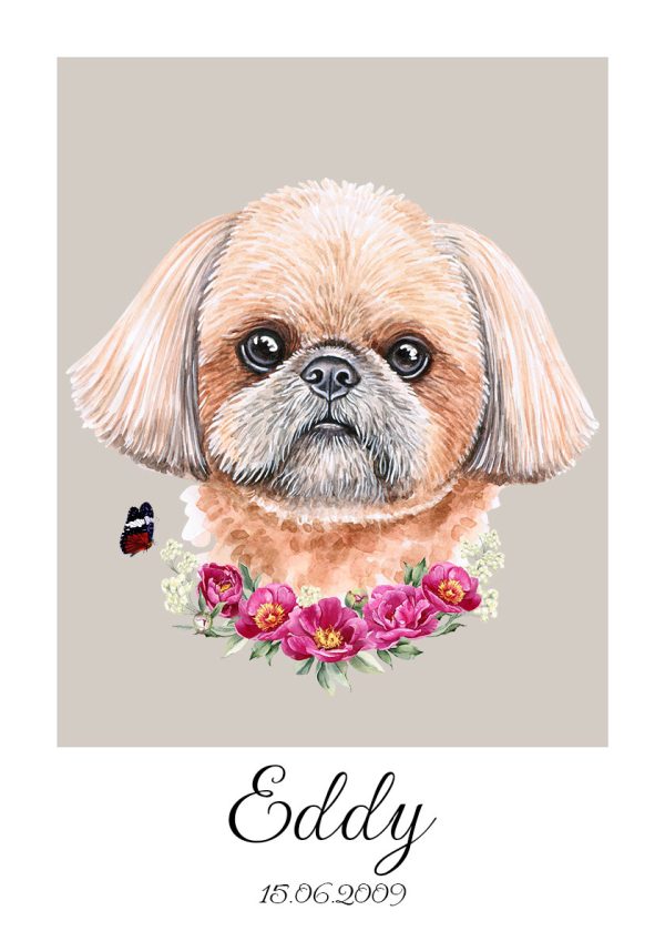 Plakat z metryczką dla psa