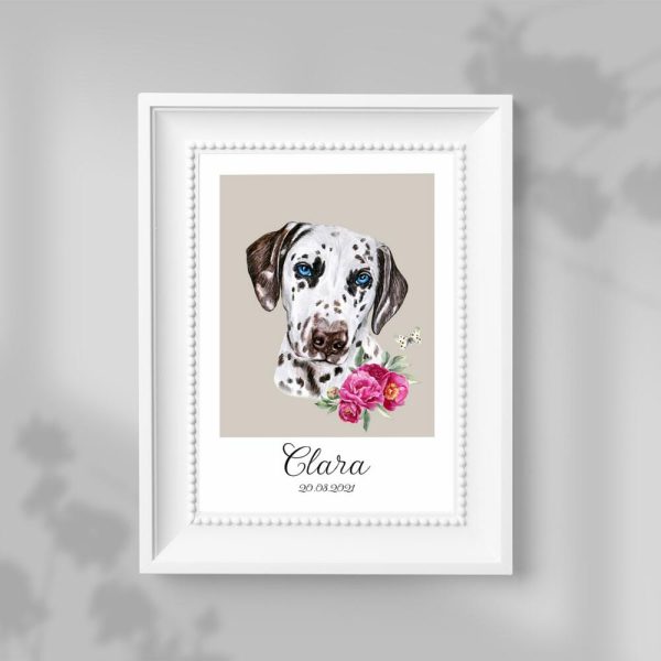 Plakat z metryczką dla psa