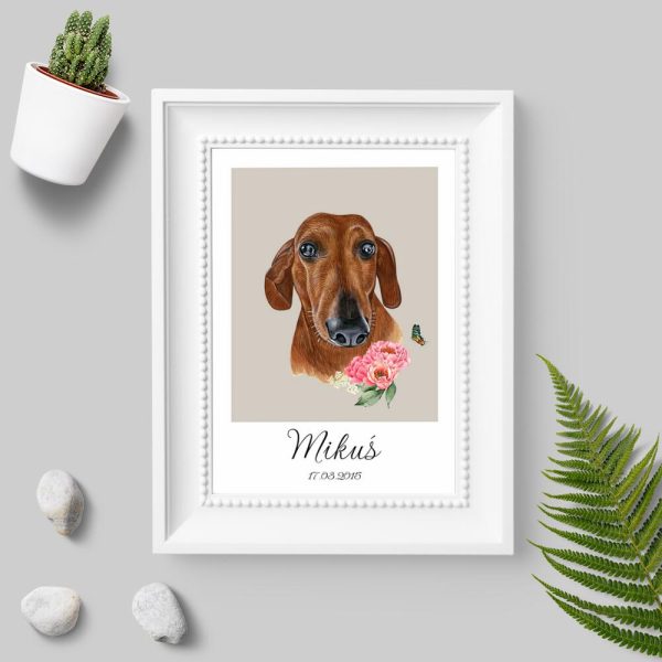 Plakat z motywem jamnika