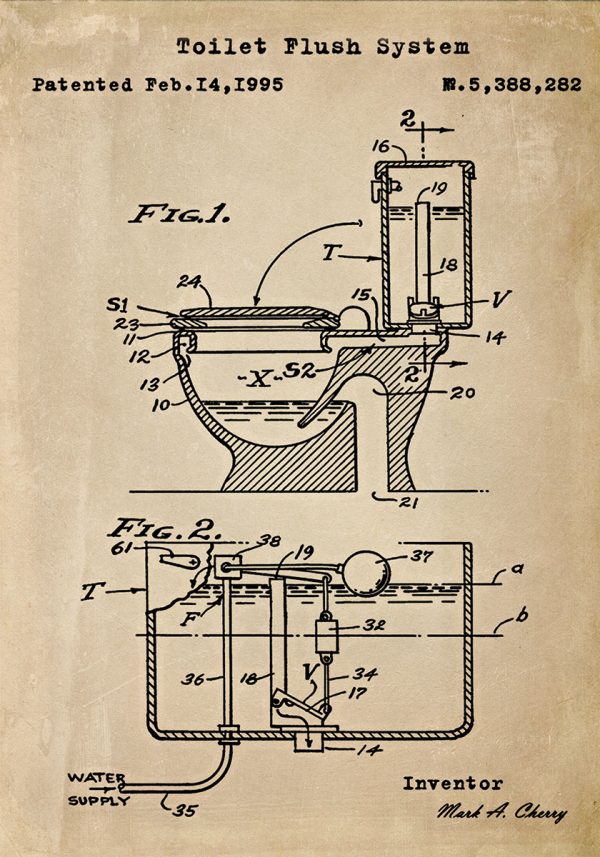 Plakat z motywem patentu z 1995r.