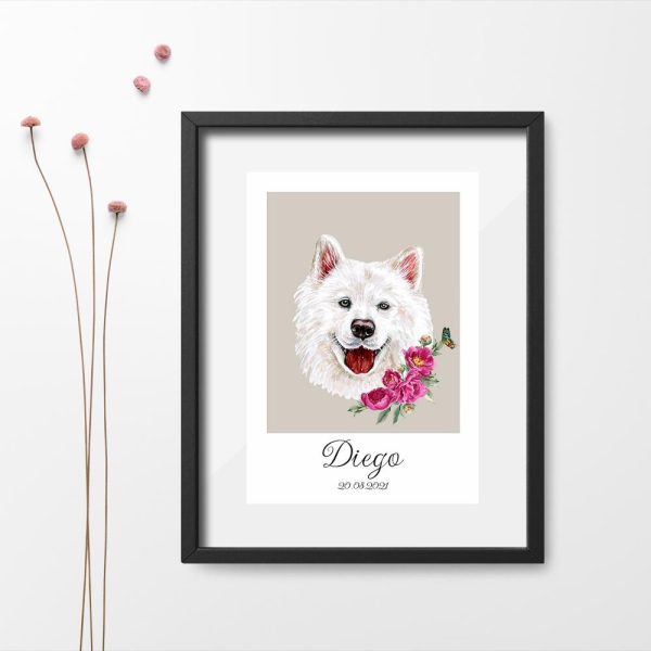 Plakat z motywem samoyeda