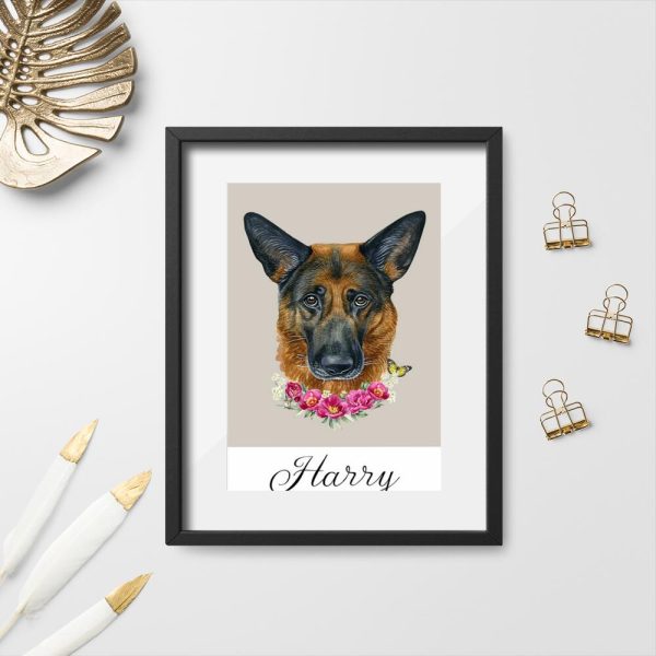 Plakat z owczarkiem niemieckim