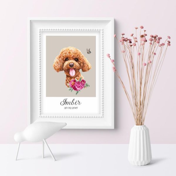 Plakat z rasą pudel