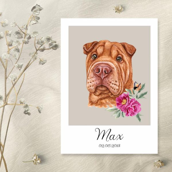 Plakat z shar pei