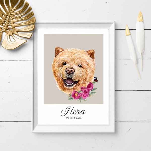 plakat przedstawiający psa rasy chow chow