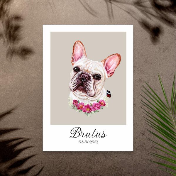 plakat z motywem buldoga francuskiego
