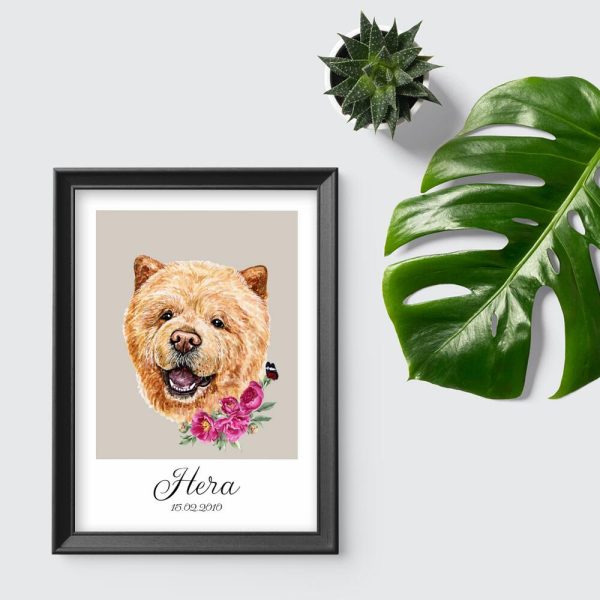 plakat z portretem chow chow