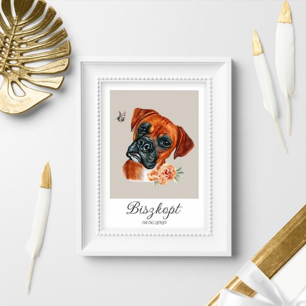 plakat z psem rasy bokser