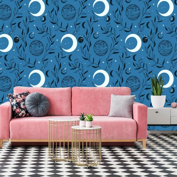 tapeta z księżycem i rośliną