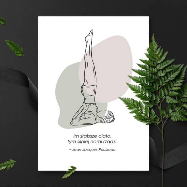 Plakat z joginką pokazujący figurę jogi