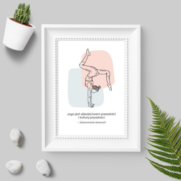 plakat z pozycją jogi