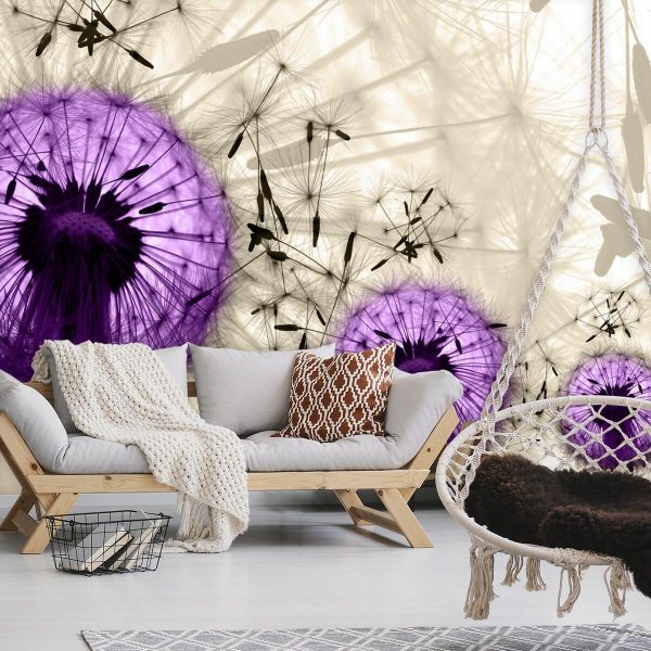 tapeta fioletowe dmuchawce