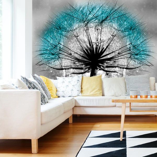 tapeta przedstawiająca turkusowy dmuchawiec